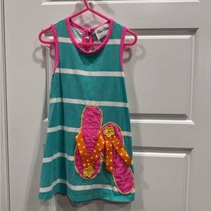 Rare Editions Flip-Flop dress girls sz 4